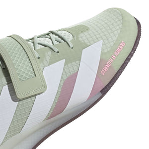 Adidas Adipower 3 Women's Weightlifting Shoes - Linen Green/Cloud White/Beam Pink