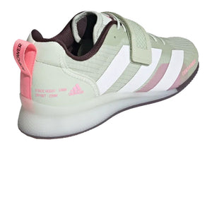Adidas Adipower 3 Women's Weightlifting Shoes - Linen Green/Cloud White/Beam Pink