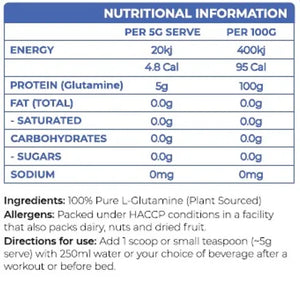 Tuff Supps L-Glutamine 250g - 50 Serves