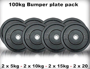Olympia 100kg Black Bumper Plate Set