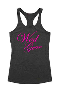 Wod Gear Script Tri Blend Racerback Tank Black/Pink