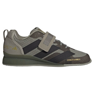 Adidas Adipower 3 Unisex Weightlifting Shoes - Silver Pebble/Core Black/Olive Strata