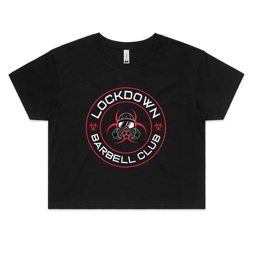 Lockdown Barbell Club Women's Crop Tee - Black