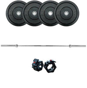 Olympia 15kg Barbell and Bumper Plate Package 70kg