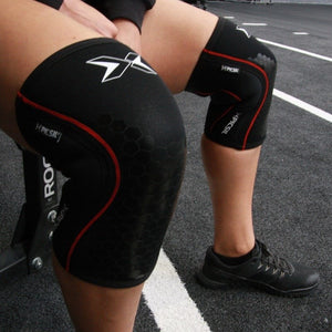 Picsil Hex Tech 5mm Knee Sleeves - Black/Red
