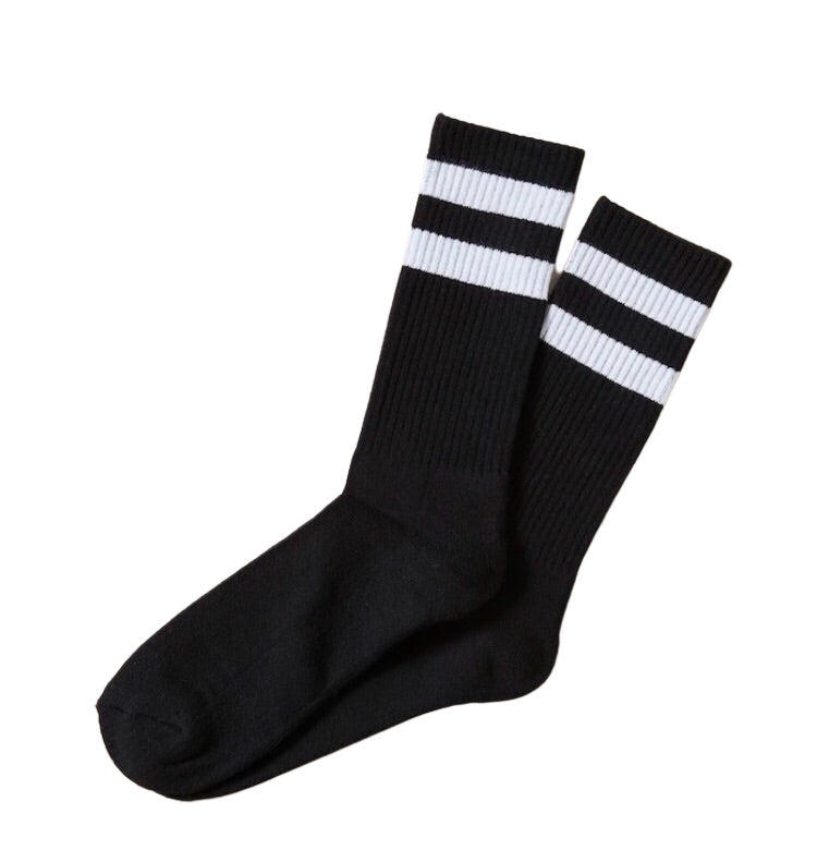 1RM Crew Socks - Black/White Stripes – Wod Gear Australia