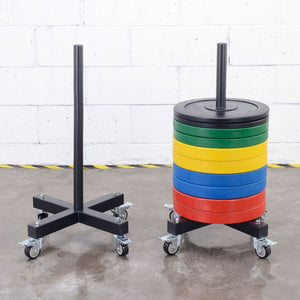 Mobile Olympic Bumper Plate Stacker