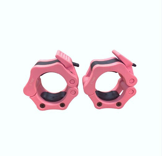 Olympic barbell lock collars pink