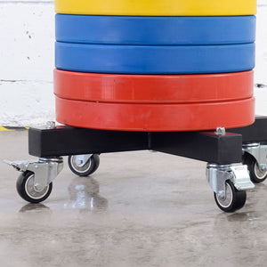 Mobile Olympic Bumper Plate Stacker