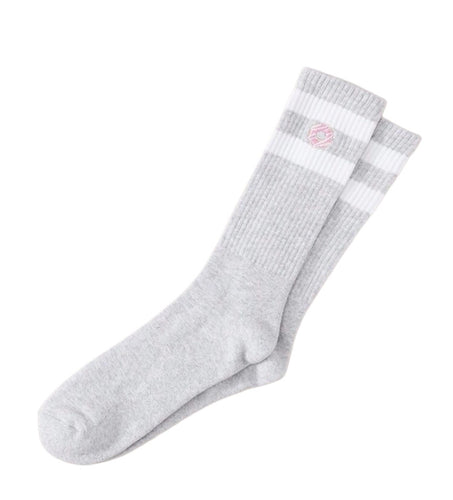 1RM Crew Socks - Grey/White Stripes Donut